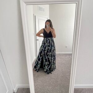 Adrianna Papell Embroidered Tulle Maxi Dress